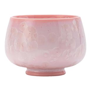 日式茶盏窑变结晶釉茶杯樱花粉主人杯个人单杯手工品茗杯陶瓷茶具