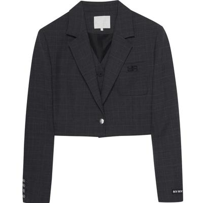 REVAN芮范设计师款辣妹风假两件马甲西装RN70101206