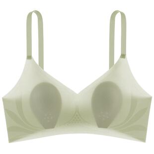 舒氧兔耳杯内衣女薄款透气大胸显小无钢圈防下垂无痕美背女士文胸