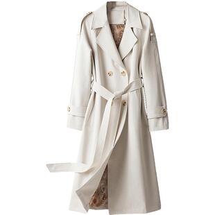 BXV白色风衣女中长款高级感2026春季新款流行韩系英伦风大衣外套