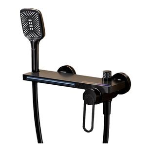 全铜大流量浴缸专用水龙头瀑布式出水淋浴花洒枪灰色白色冷热浴室