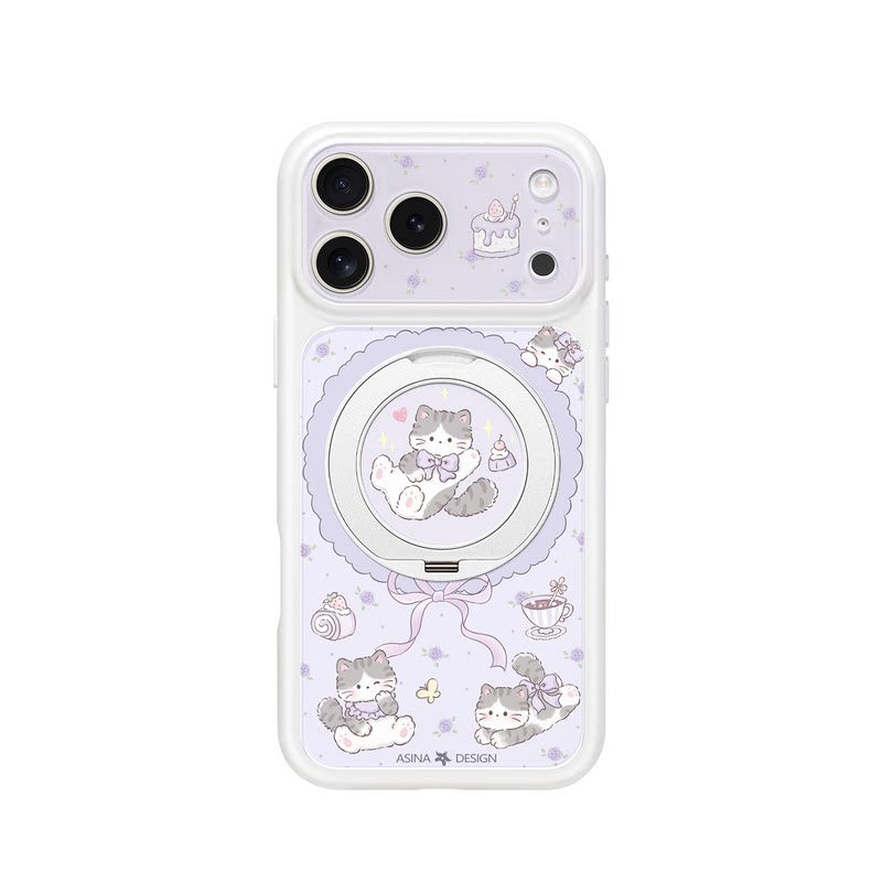 猫咪时光适用苹果17Promax手机壳新款iPhone16Pro磁吸保护套Do9带支架支点ip15高级感14好看的13pm全包女可爱