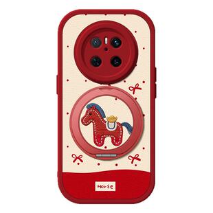 适用华为mate80pro手机壳mate70小羊皮新年mete60新款30pro磁吸支架mate50女40e/50e硅胶卡通可爱蝴蝶结马