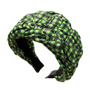 撞色格子编织发箍女款2026新款高颅顶发卡宽边遮白发洗脸压发头箍