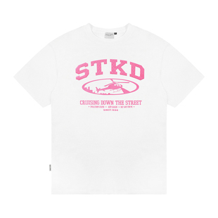 STK SmallTownKid 美式系列巡查发泡烫钻短袖T恤圆领重磅纯棉TEE