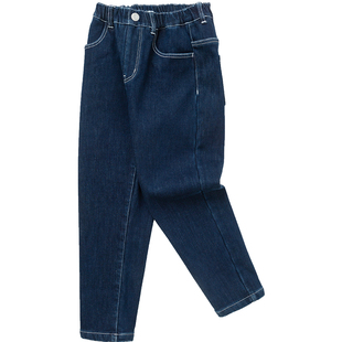巴拉巴拉男童牛仔裤中大童宝宝秋冬季新款加绒裤子儿童加厚长裤潮
