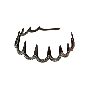 黑色水钻发箍带齿防滑高颅顶女秋冬2026新款高级感时尚洋气头箍