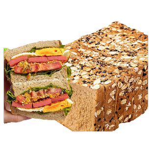 全麦面包整箱早餐营养0o脂肪减无代餐主食饱腹低糖肥脂黑麦吐司