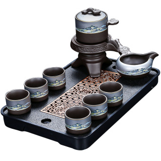 静瓷斋紫砂功夫茶具套装整套懒人自动茶具泡茶神器茶杯茶壶小套组