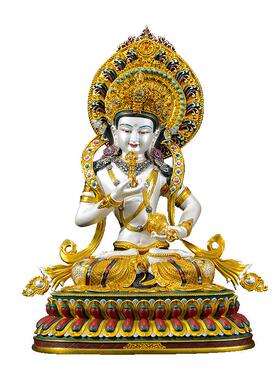 闯隆铜彩绘7寸金刚萨埵铜像摆件