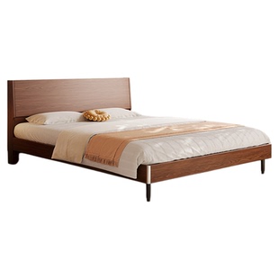 橡木定制床现代简约1.5单人架子主卧1米8双人床小户型1.2米实木床