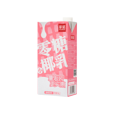 【秒杀】菲诺零糖椰乳早餐奶椰奶零糖糖植物蛋白饮料1kg加盖大盒