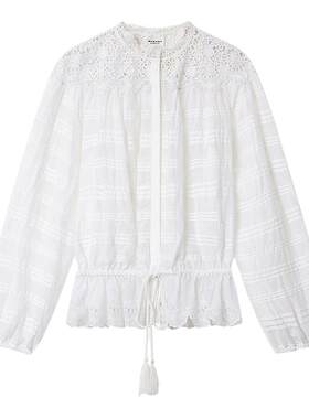 MARANT ETOILE POLLY 波西米亚风棉质花卉蕾丝罩衫