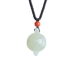 正品把把壶玉青白玉和田玉吊坠女玉石麻将玉壶男随身转运挂件项链