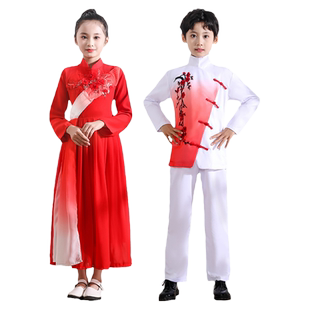 万疆儿童大合唱演出服男女童朗诵比赛中国风中小学生红歌主持礼服