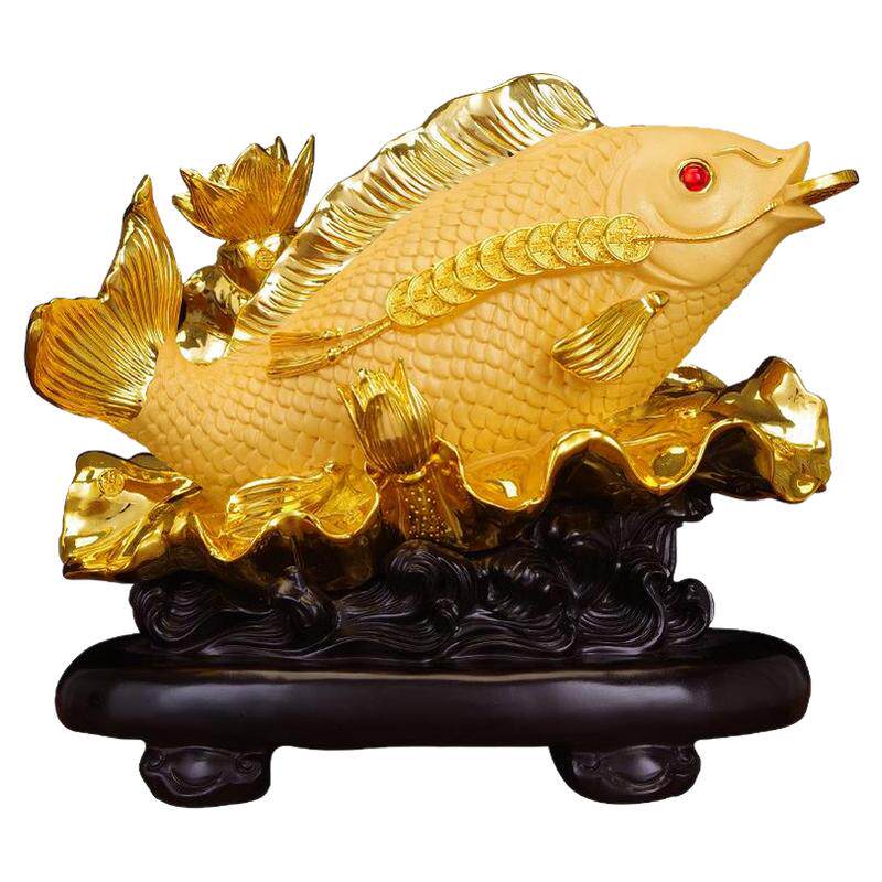 招财进宝金龙鱼新中式客厅装饰品