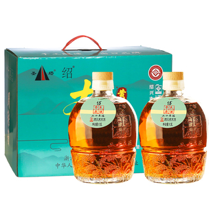 圣塔正宗绍兴老黄酒二十年本色花雕酒1.5L坛礼盒装无焦糖色加饭酒
