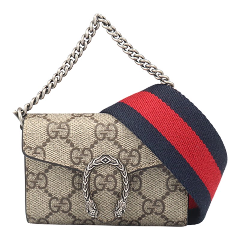 【自营】中古90新GUCCI(古驰)DIONYSUS GG WALLET乌木色斜挎包