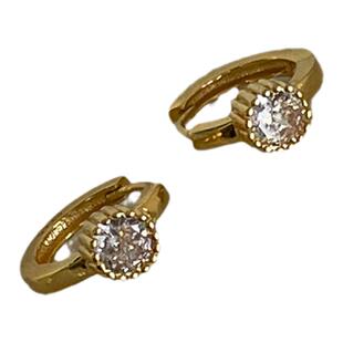 NanMuMu戒指型带钻耳环 镶钻镀18K金韩国博主小众高级感耳钉耳饰