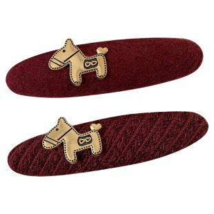 马年红色毛绒发夹女2026新款侧边夹发卡高端碎发前额刘海夹子头饰