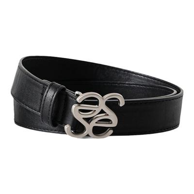 SereneEase 小众设计美式复古LOGO皮带 可打洞可调节腰带三色可选