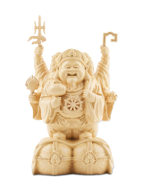 原装李居明2026马年吉祥物九运[笑面大财神]摆件厨房家居办公装饰