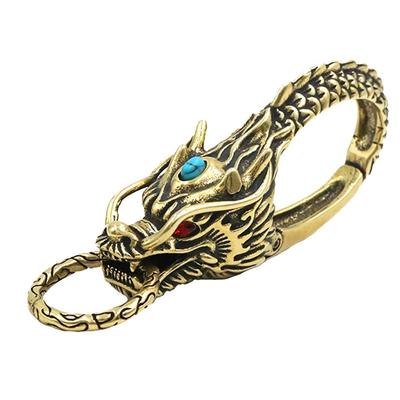 黄铜白铜龙头钥匙扣个性创意纯铜