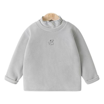 右欧童女童加绒卫衣半高领假