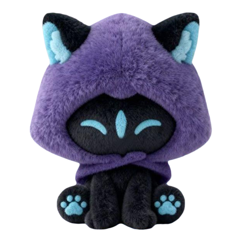 幽影猫猫坐姿毛绒玩偶无畏契约周边瓦罗兰特挂件OMEN跨境游戏公仔