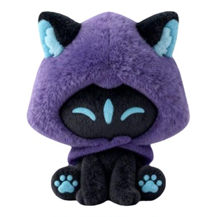 幽影猫猫坐姿毛绒玩偶无畏契约周边瓦罗兰特挂件OMEN跨境游戏公仔
