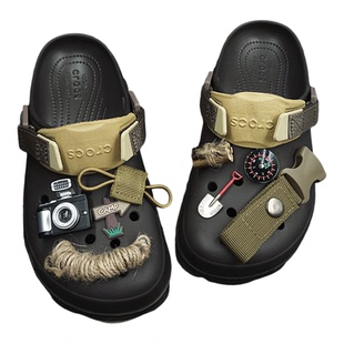 适配crocs洞洞鞋配饰女男生鞋花露营风户外搞怪小众装饰配件卡扣