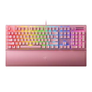 Razer雷蛇黑寡妇蜘蛛V3粉晶色机械键盘RGB背光带腕托电竞游戏套装