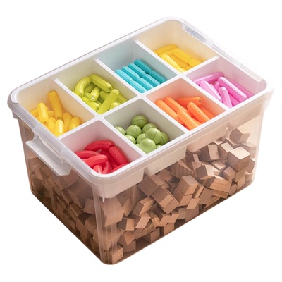 禧天龙透明双层可手提工具收纳箱大容量积木收纳盒儿童玩具收纳箱