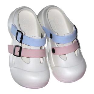 细细条 冰淇淋凉鞋少女心夏天可爱增高厚底多巴胺沙滩lo包头拖鞋