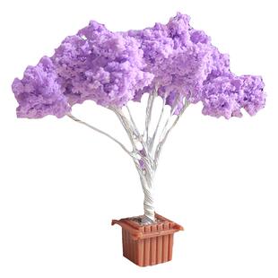 方寸景微缩仿真蓝花楹模型紫色花树87HO比例沙盘手工DIY微景观