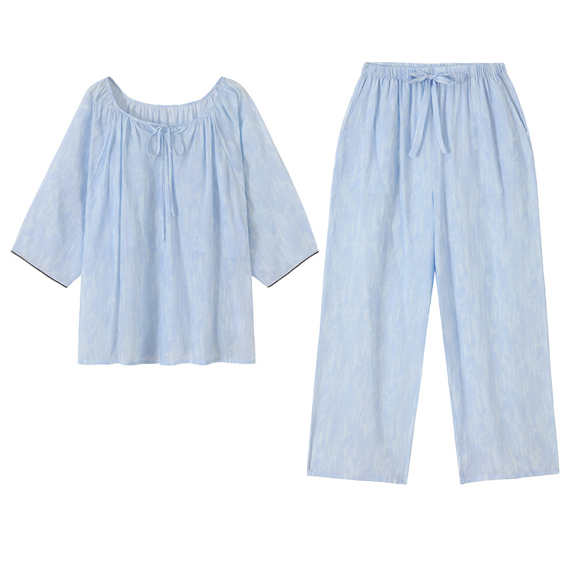 芬腾【7A抗菌】天丝睡衣女春秋七分袖碎花莱赛尔棉凉感家居服套装