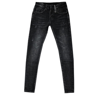 抓毛加厚九分长裤潮男秋冬新韩版修身小脚牛仔裤社会小伙网红青年