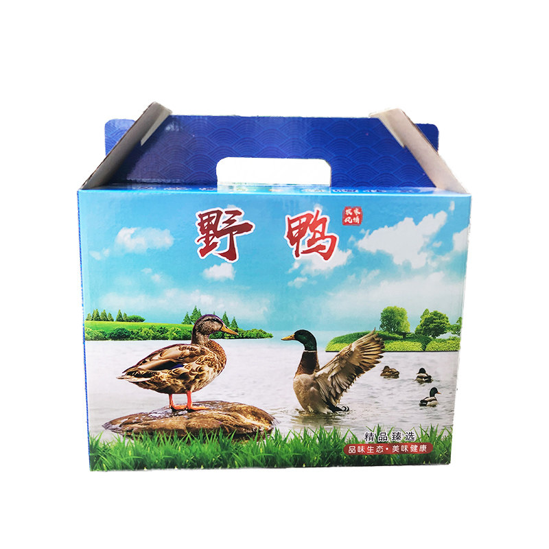 土鸡包装盒七彩山活鸡礼盒绿头野鸭手提礼品盒空盒野鸡蛋盒可加印