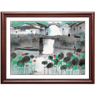 新中式电表箱遮挡装饰画免打孔家用遮盖配电箱电闸盒餐厅水墨挂画