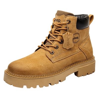 jeep吉普马丁靴男士2025新款大黄靴男款靴子中帮男鞋工装短靴男靴