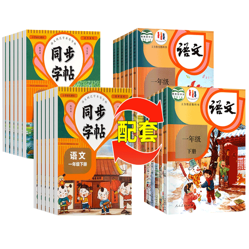 2025年一二年级三四五六年级下册同步字贴人教版小学生专用语文英语同步练字帖英语单词描红笔画笔顺楷书每日一练硬笔书法控笔