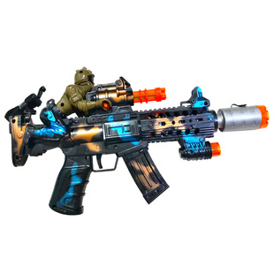 35K电动喷雾玩具枪声光电子枪灯光儿童闪灯枪迷彩炫酷震动玩具枪