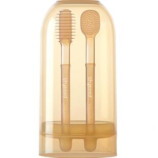 世喜早早刷 婴幼儿舌苔刷/乳牙刷新生儿分区清洁柔软硅胶牙刷