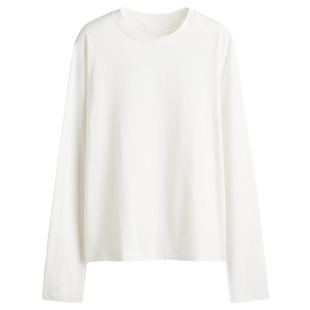 HM女装T恤春季圆领休闲舒适棉质内搭时尚长袖上衣1304335