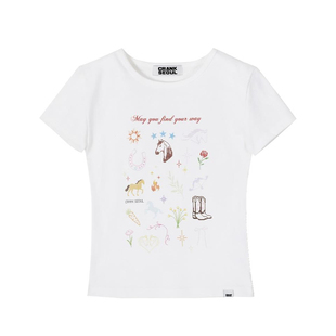 CRANK 26春新品小马印花短袖T恤萌趣可爱上衣斜挎包套装韩国代购