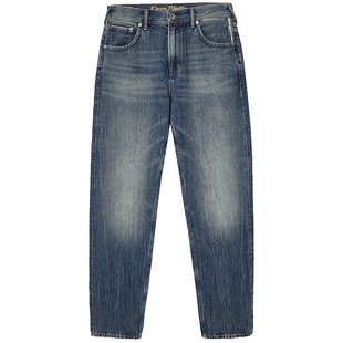 905杰克琼斯男装秋季新款纯棉休闲水洗织边锥腿牛仔裤长裤子男款