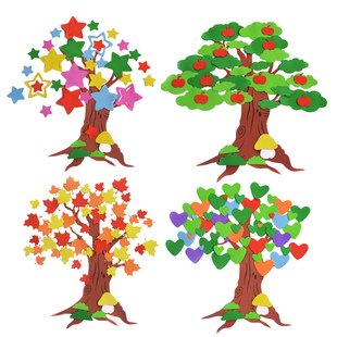 幼儿园秋天班级教室布置大型枫树主题墙贴纸墙壁装饰泡沫环创材料