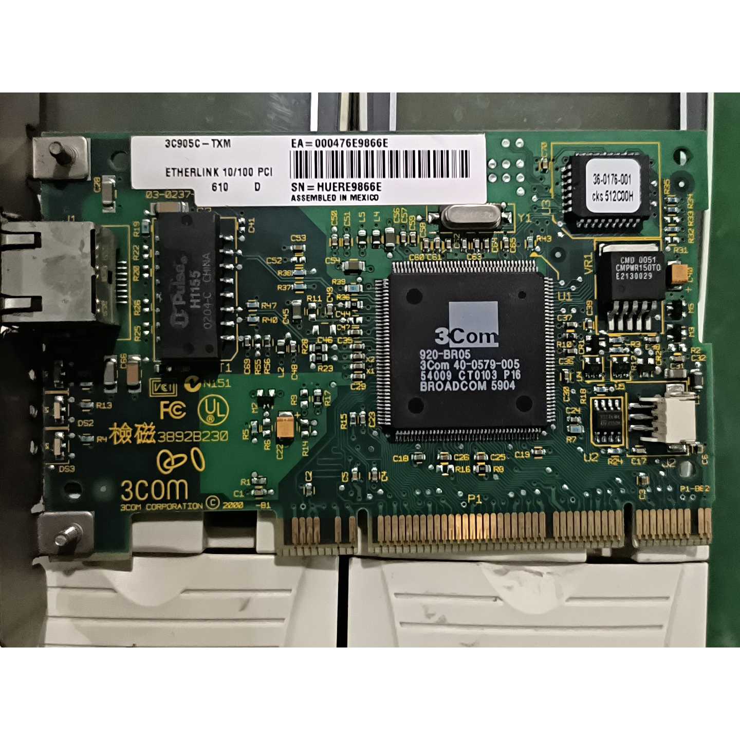 议价可维修3Com3C905BTXMPCI网卡拆机件成色如图