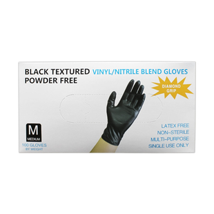 万力防滑特厚一次性丁腈PVC橡胶手套防油防水耐酸耐磨钻石麻点M10