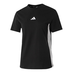 幸运叶子|Adidas阿迪达斯男女款运动T恤透气休闲黑色短袖JD0846